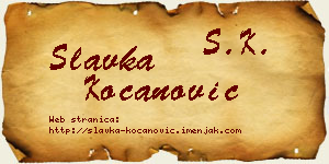 Slavka Kocanović vizit kartica